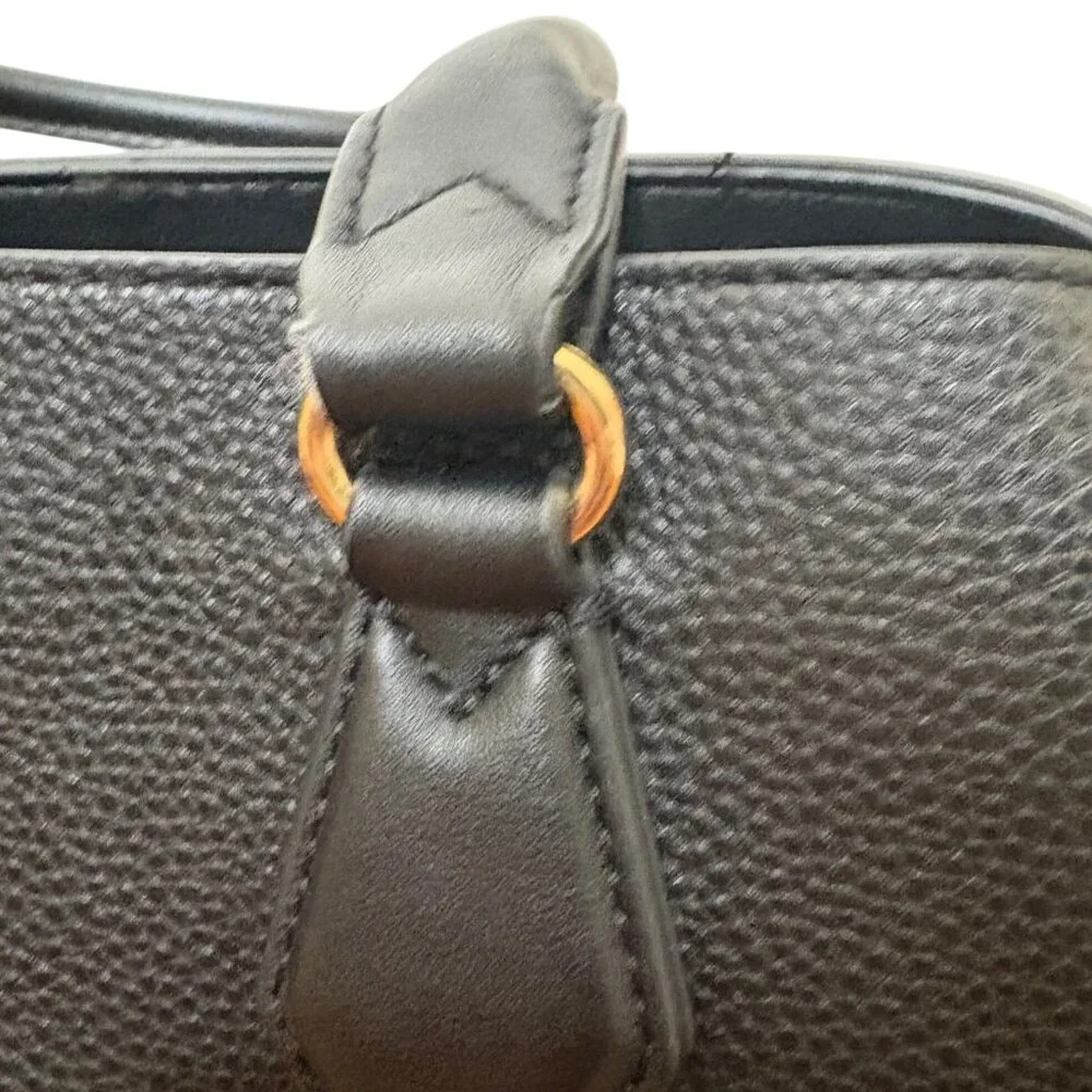 Nine West Brooklyn Jet Set Carryall Bag Black Pebbled Faux Leather Purse